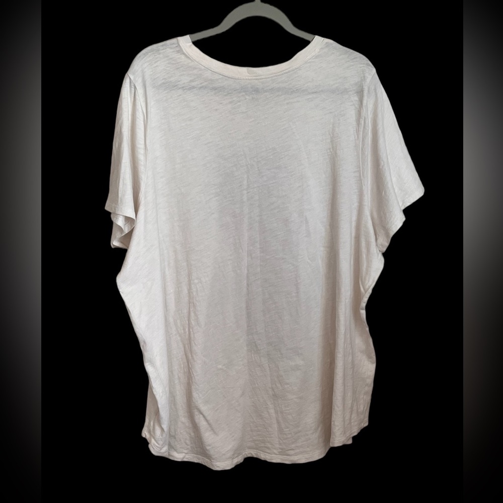 Old Navy Everyday Cream Color T-Shirt w/Palm Trees in a Pineapple Size 3X - Picture 5 of 7